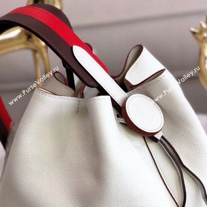 Hermes Licol 17 Bucket Bag In Evercolor Calfskin Bicolor Leather White 2019 (AIYUAN-9062804)