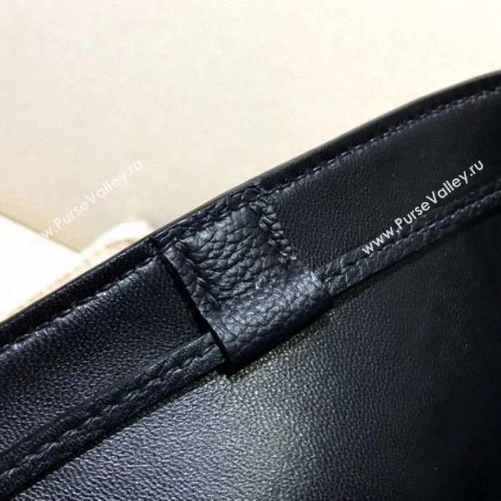 Hermes Licol 17 Bucket Bag In Evercolor Calfskin Bicolor Leather Black 2019 (AIYUAN-9062801)