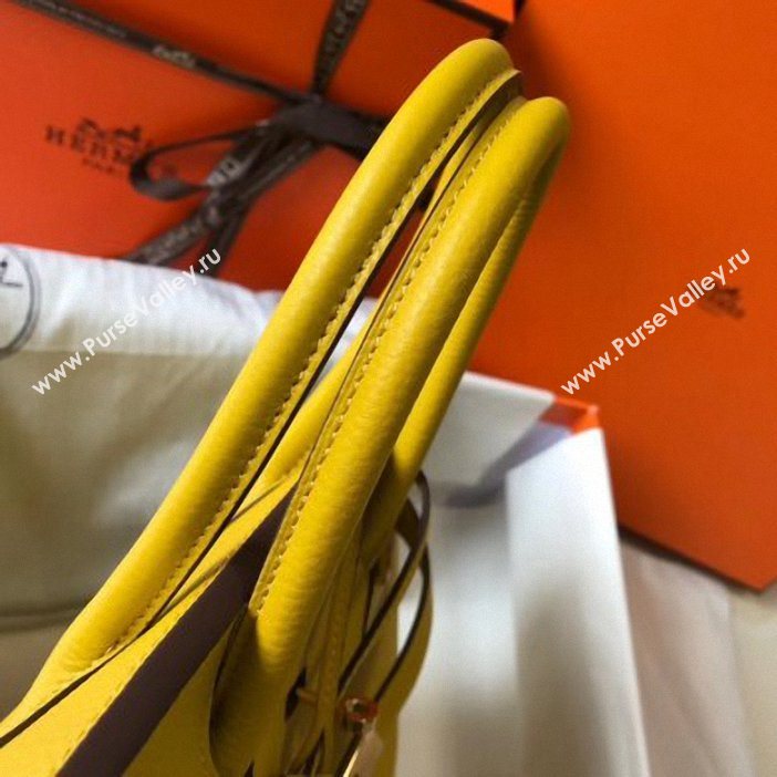 Hermes Birkin 30 Bag In Leather with Gold/Silver Hardware yellow (fuli-65)