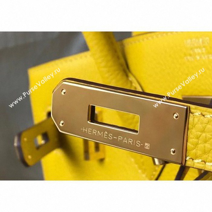 Hermes Birkin 30 Bag In Leather with Gold/Silver Hardware yellow (fuli-65)