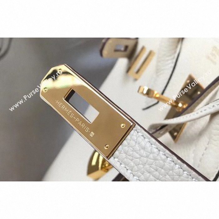 Hermes Birkin 30 Bag In Leather with Gold/Silver Hardware off white (fuli-62)