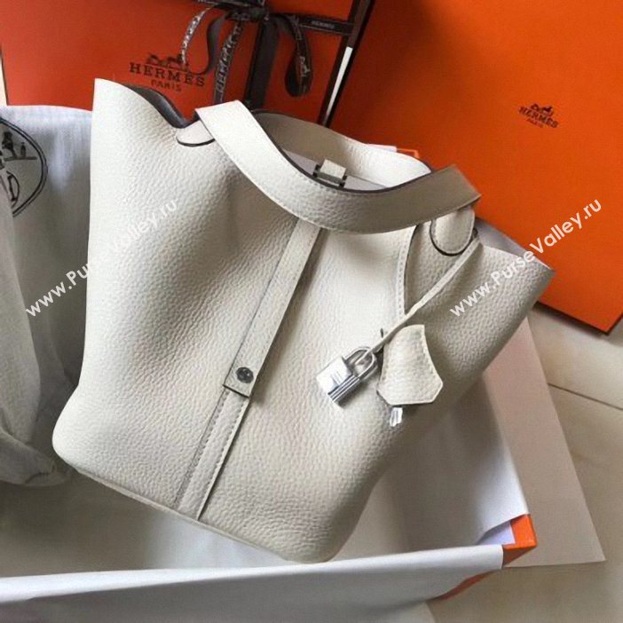 Hermes Picotin Lock 18/22cm Bag white (fuli-68)