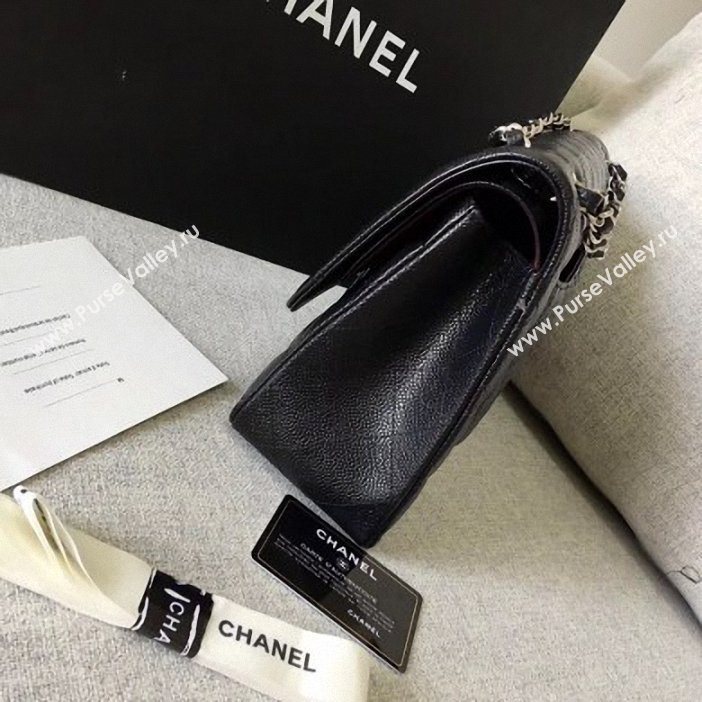 Chanel original quality Caviar Classic jumbo Flap Bag 1113 black with silver Hardware (shunyang-56)