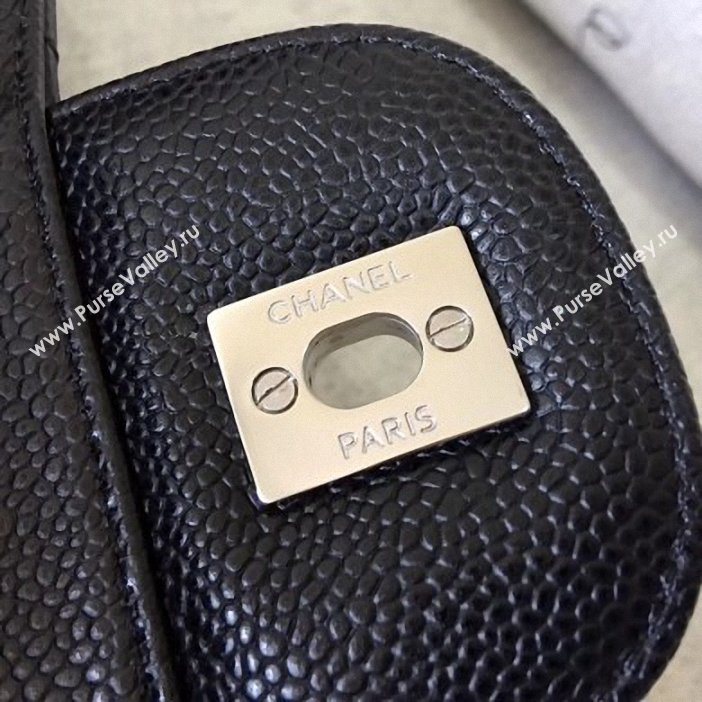 Chanel original quality Caviar Classic jumbo Flap Bag 1113 black with silver Hardware (shunyang-56)