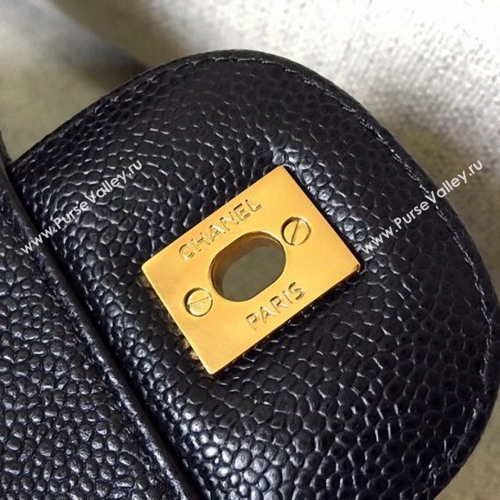 Chanel original quality Caviar Classic jumbo Flap Bag 1113 black with gold Hardware (shunyang-57)