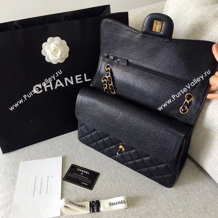 Chanel original quality Caviar Classic jumbo Flap Bag 1113 black with gold Hardware (shunyang-57)