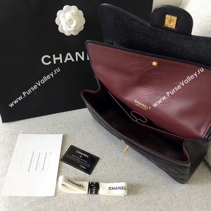 Chanel original quality Caviar Classic jumbo Flap Bag 1113 black with gold Hardware (shunyang-57)