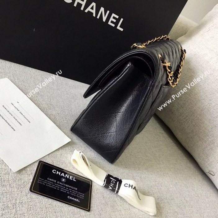 Chanel original quality Caviar Classic jumbo Flap Bag 1113 black with gold Hardware (shunyang-57)