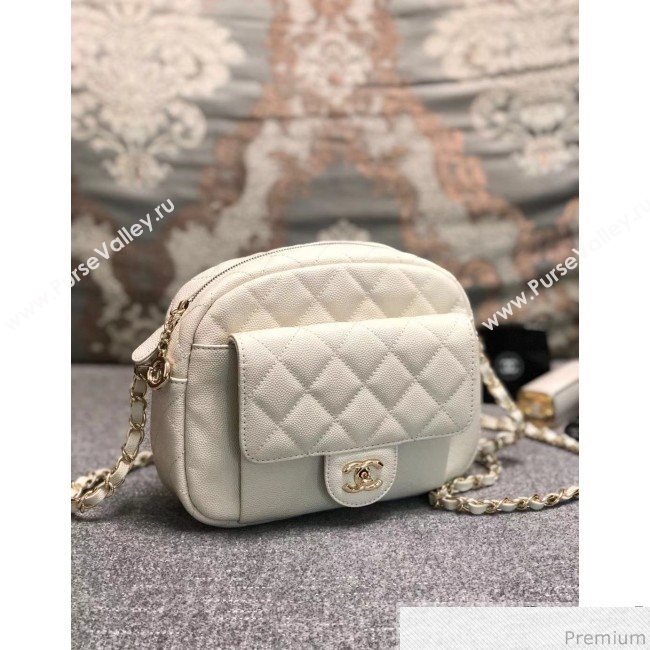 Chanel Camera Case Bag in Grained Calfskin AS0005 White 2019 (YD-9031422)