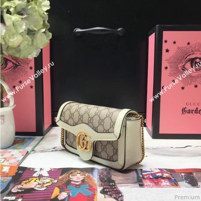 Gucci GG Marmont Matelassé Super Mini Bag 476433 Beige/White 2019 (JM-9032207)