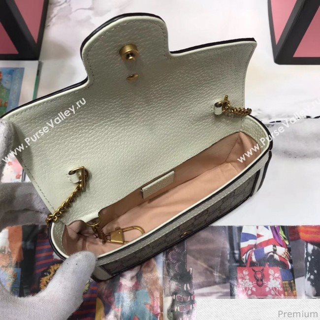 Gucci GG Marmont Matelassé Super Mini Bag 476433 Beige/White 2019 (JM-9032207)