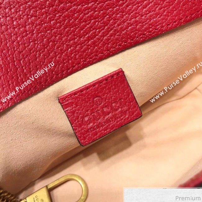 Gucci GG Marmont Matelassé Super Mini Bag 476433 Beige/Red 2019 (JM-9032208)