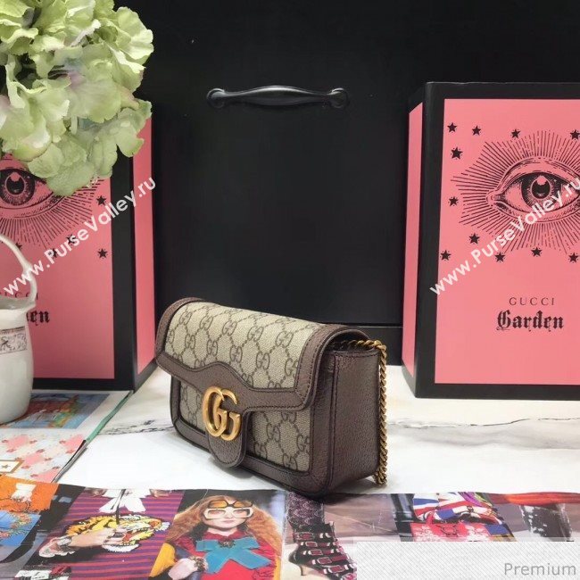 Gucci GG Marmont Matelassé Super Mini Bag 476433 Beige/Brown 2019 (JM-9032209)