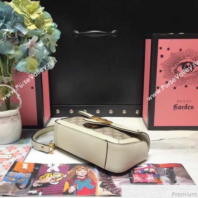 Gucci GG Leather Marmont Matelassé Mini Bag ‎446744 Beige/White 2019 (JM-9032210)