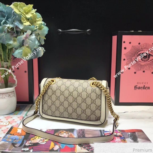 Gucci GG Leather Marmont Matelassé Mini Bag ‎446744 Beige/White 2019 (JM-9032210)