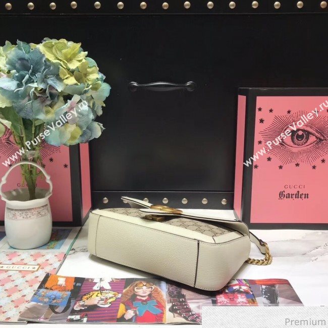 Gucci GG Leather Marmont Matelassé Shoulder Bag ‎443497 Beige/White 2019 (JM-9032213)