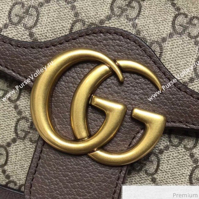 Gucci GG Leather Marmont Matelassé Mini Bag ‎446744 Beige/Brown 2019 (JM-9032212)