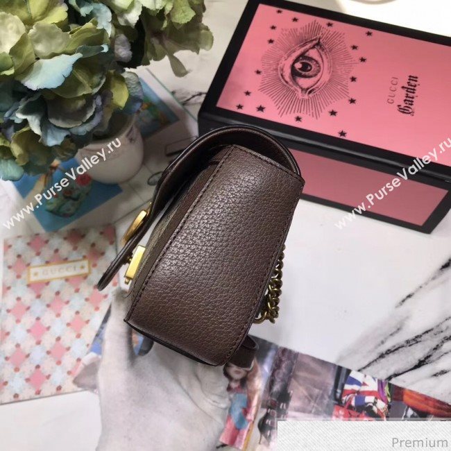 Gucci GG Leather Marmont Matelassé Mini Bag ‎446744 Beige/Brown 2019 (JM-9032212)