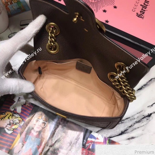 Gucci GG Leather Marmont Matelassé Mini Bag ‎446744 Beige/Brown 2019 (JM-9032212)