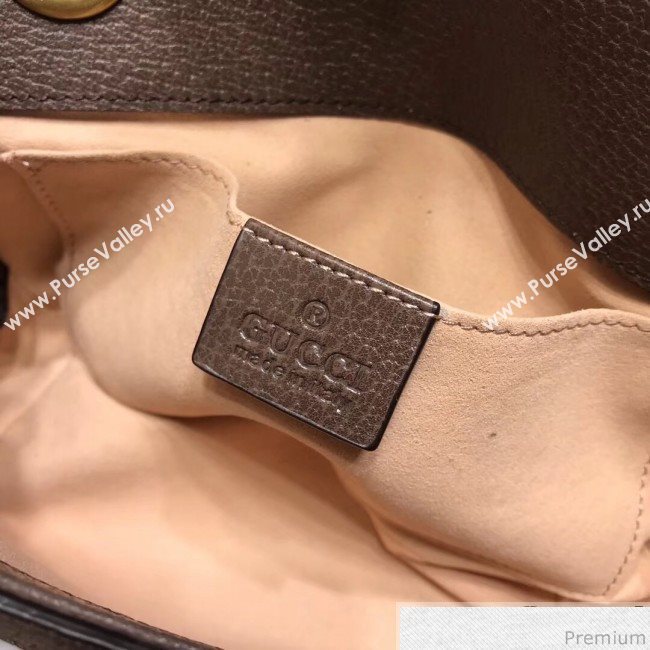 Gucci GG Leather Marmont Matelassé Mini Bag ‎446744 Beige/Brown 2019 (JM-9032212)