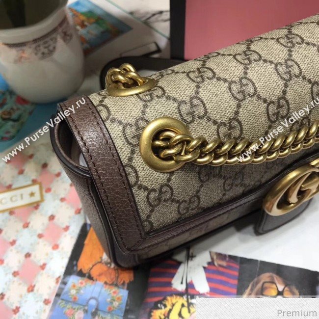 Gucci GG Leather Marmont Matelassé Shoulder Bag ‎443497 Beige/Brown 2019 (JM-9032215)