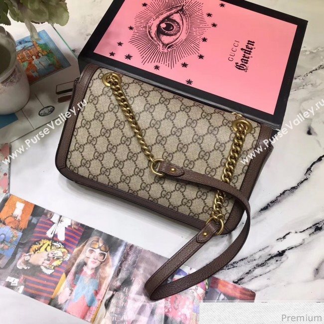 Gucci GG Leather Marmont Matelassé Shoulder Bag ‎443497 Beige/Brown 2019 (JM-9032215)