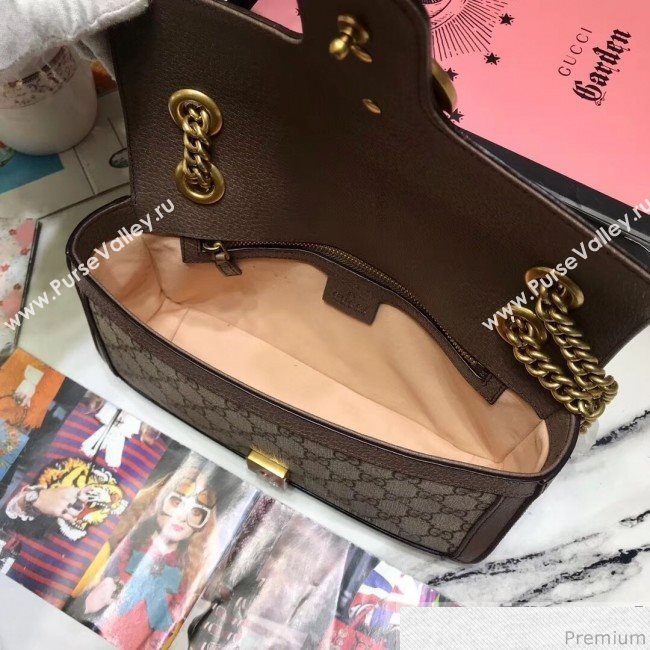 Gucci GG Leather Marmont Matelassé Shoulder Bag ‎443497 Beige/Brown 2019 (JM-9032215)