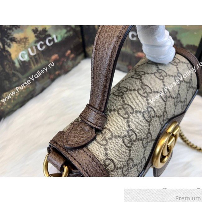 Gucci GG Leather Marmont Matelassé Mini Top Handle Bag Beige/Brown 2019 (JM-9032218)