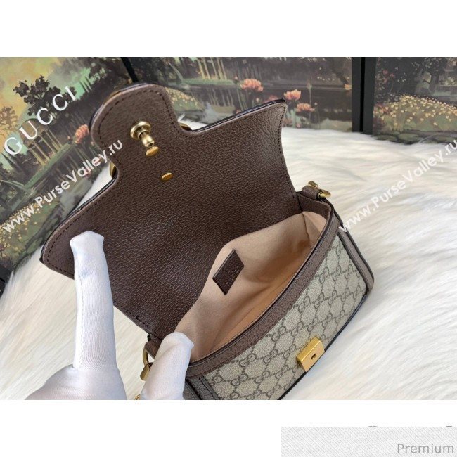 Gucci GG Leather Marmont Matelassé Mini Top Handle Bag Beige/Brown 2019 (JM-9032218)