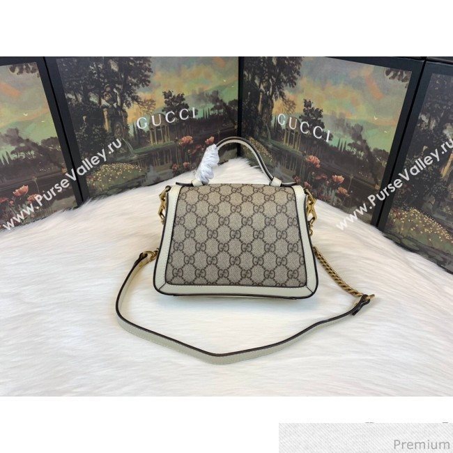Gucci GG Leather Marmont Matelassé Mini Top Handle Bag Beige/White 2019 (JM-9032216)