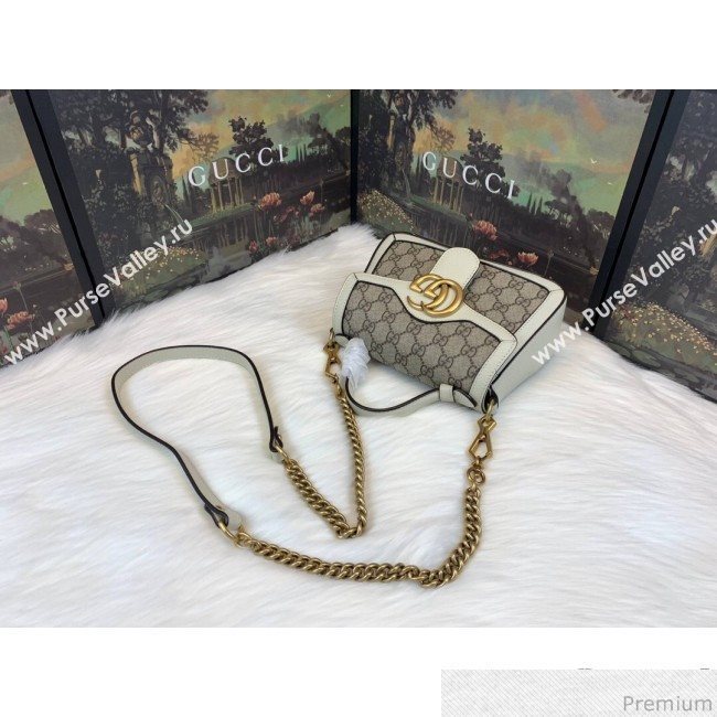 Gucci GG Leather Marmont Matelassé Mini Top Handle Bag Beige/White 2019 (JM-9032216)