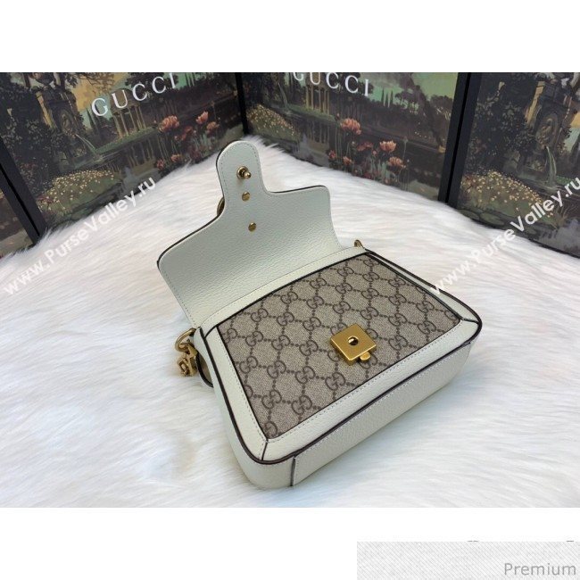 Gucci GG Leather Marmont Matelassé Mini Top Handle Bag Beige/White 2019 (JM-9032216)