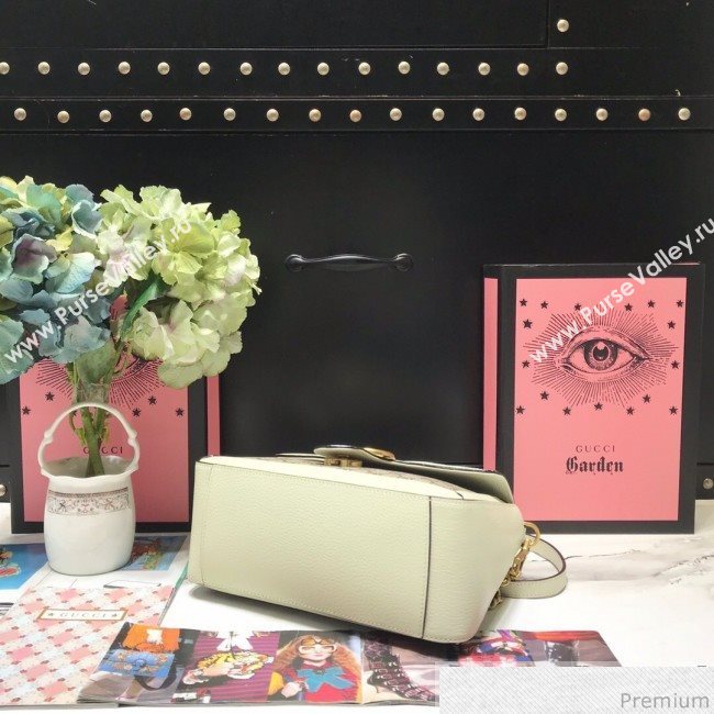 Gucci GG Leather Marmont Matelassé Small Top Handle Bag 498110 Beige/White 2019 (JM-9032219)