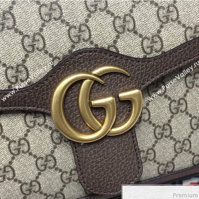 Gucci GG Leather Marmont Matelassé Small Top Handle Bag 498110 Beige/Brown 2019 (JM-9032221)
