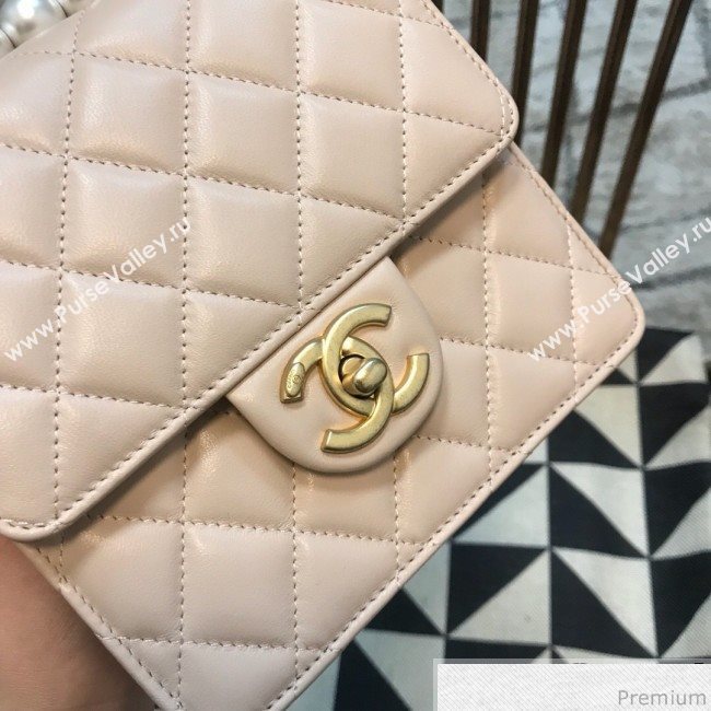 Chanel Lambskin Pearls Flap Bag AS0584 Pink 2019 (JDH-9032502)