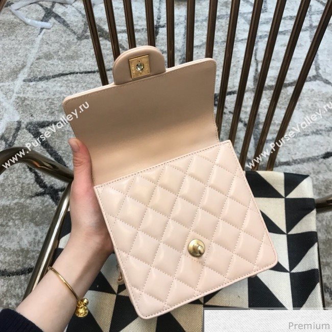 Chanel Lambskin Pearls Flap Bag AS0584 Pink 2019 (JDH-9032502)