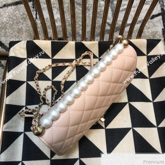 Chanel Lambskin Pearls Flap Bag AS0585 Pink 2019 (JDH-9032504)