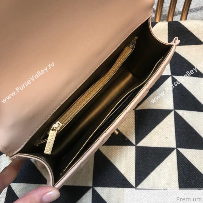 Chanel Lambskin Pearls Flap Bag AS0585 Pink 2019 (JDH-9032504)