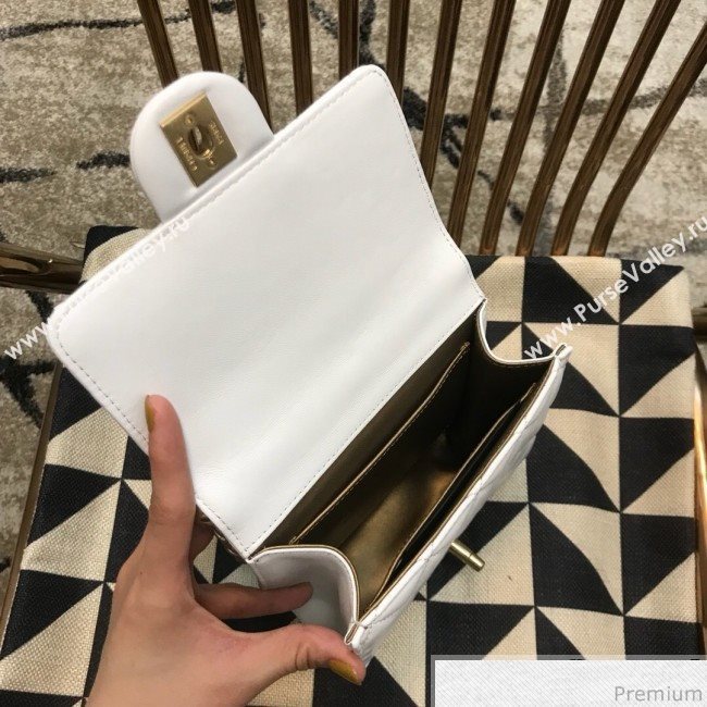 Chanel Lambskin Pearls Flap Bag AS0584 White 2019 (JDH-9032503)