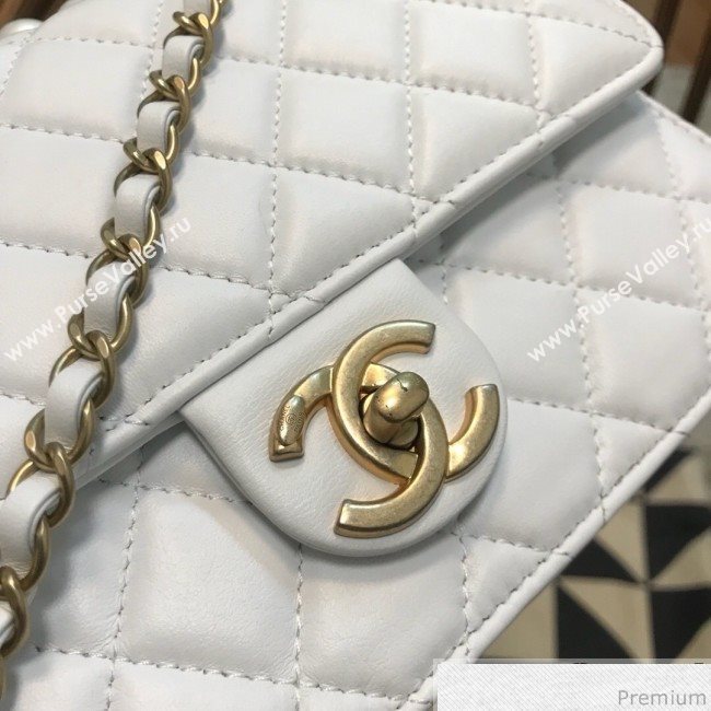 Chanel Lambskin Pearls Flap Bag AS0585 White 2019 (JDH-9032505)