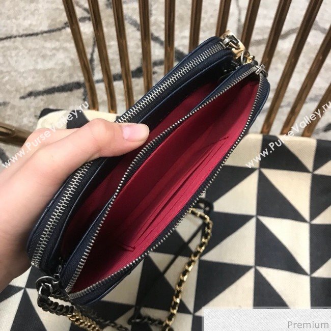 Chanel Gabrielle Clutch on Chain/Mini Bag A94505 Dark Blue/Black 2019 (JDH-9032510)