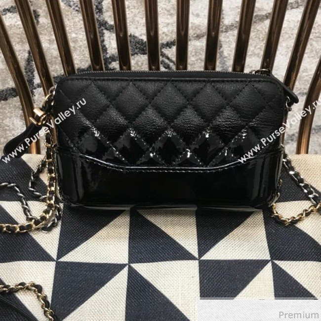 Chanel Gabrielle Clutch on Chain/Mini Bag in Grained Leather A94505 Black 2019 (JDH-9032512)
