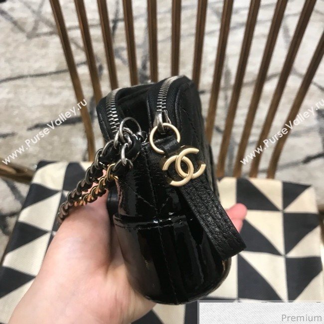 Chanel Gabrielle Clutch on Chain/Mini Bag in Grained Leather A94505 Black 2019 (JDH-9032512)