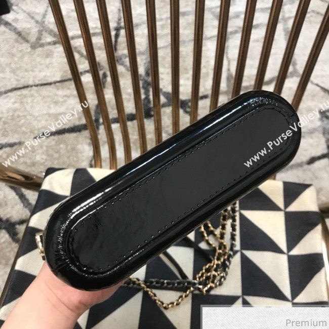 Chanel Gabrielle Clutch on Chain/Mini Bag in Grained Leather A94505 Black 2019 (JDH-9032512)