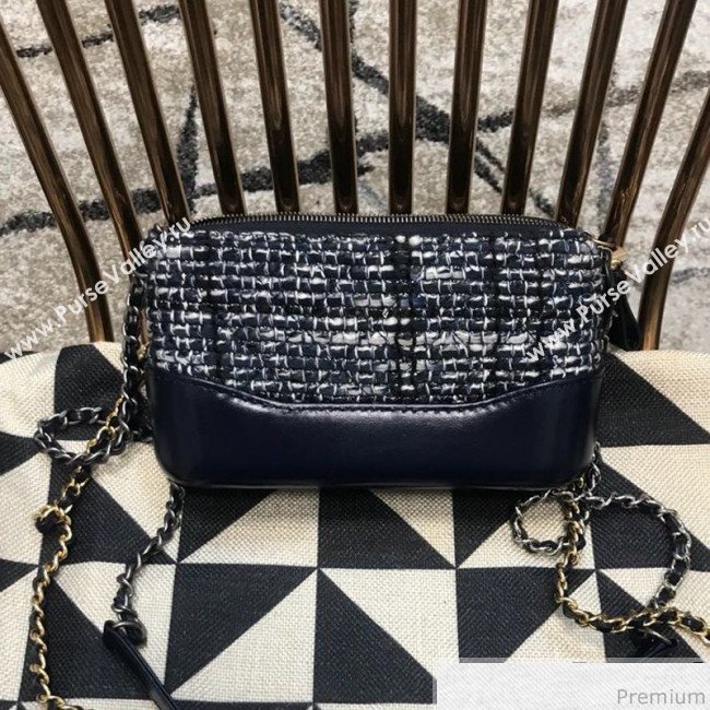 Chanel Gabrielle Clutch on Chain/Mini Bag A94505 Blue Tweed 2019 (JDH-9032516)