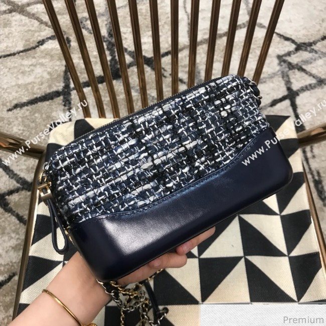 Chanel Gabrielle Clutch on Chain/Mini Bag A94505 Blue Tweed 2019 (JDH-9032516)