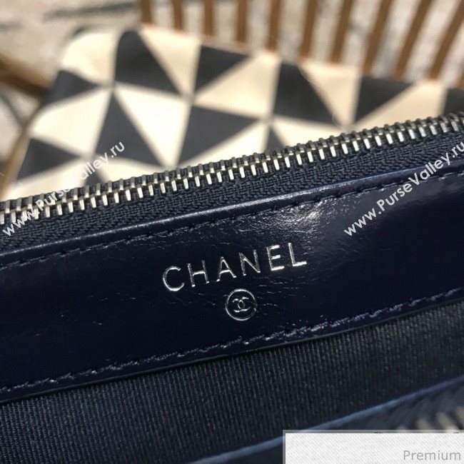 Chanel Gabrielle Clutch on Chain/Mini Bag A94505 Blue Tweed 2019 (JDH-9032516)