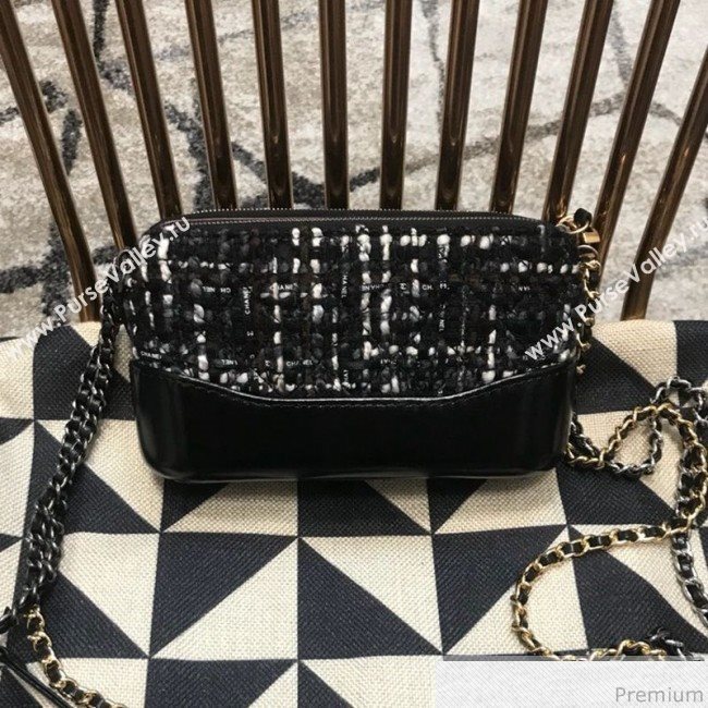 Chanel Gabrielle Clutch on Chain/Mini Bag A94505 Black/White Tweed 2019 (JDH-9032515)