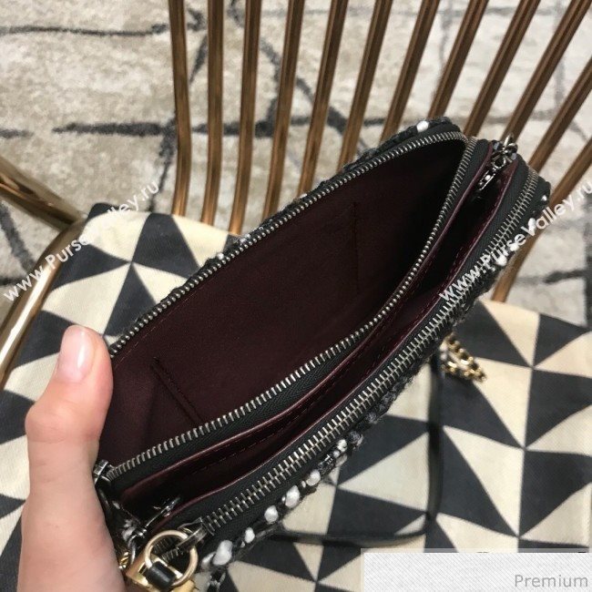 Chanel Gabrielle Clutch on Chain/Mini Bag A94505 Black/White Tweed 2019 (JDH-9032515)