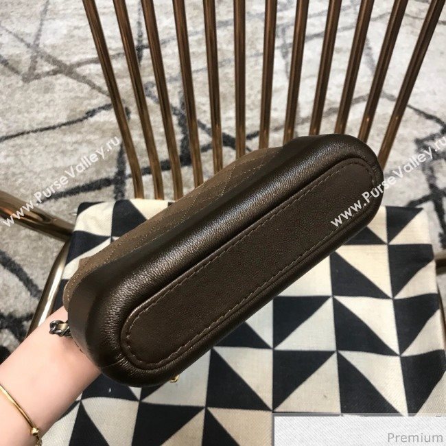 Chanel Gabrielle Clutch on Chain/Mini Bag in Grained Leather A94505 Khaki 2019 (JDH-9032513)